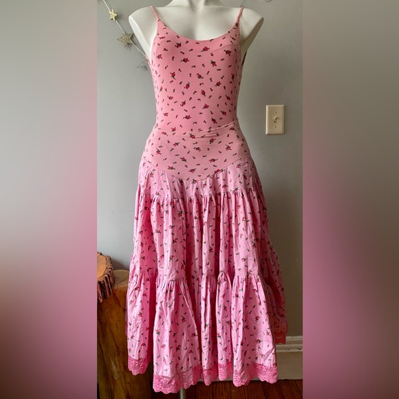 Vintage Betsey Johnson Pink Rosebud Cotton Swimsuit/Leotard. NWOT. Punk Label. - Picture 6 of 6